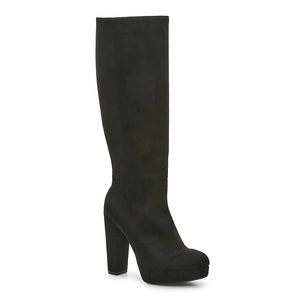 Jessica Simpson boots black suede material with platform heel size 8.5 worn once